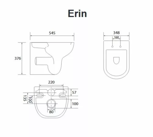 Wellis Erin fali rimless WC