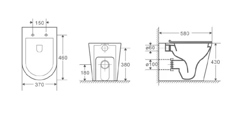Wellis Clement álló rimless WC