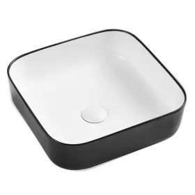   Wellis Azalea matt fekete-fehér pultra építhető porcelán mosdó