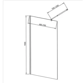   Aqualine-Sapho WALK IN Fix zuhanyfal 70x190cm, átlátszó üveg 6mm (WI071)