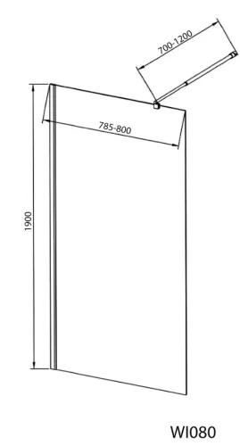 Sapho/Aqualine WALK IN Fix zuhanyfal 80x190cm, matt üveg Brick 6mm (WI080)