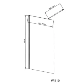   Aqualine-Sapho WALK IN Fix zuhanyfal 100x190cm, matt üveg Brick 6mm (WI100)