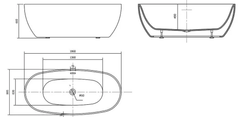 Wellis Oval 186 szabadon álló kád