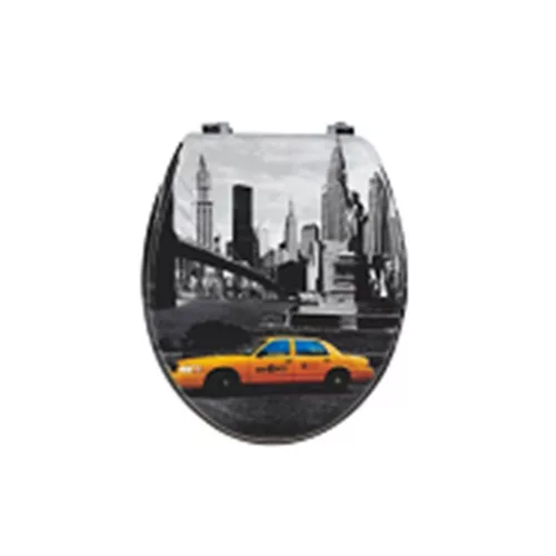 WC ülőke MDF NEW YORK TAXI mintás (Styron:WÜ-102)