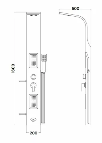 Wellis Napoli zuhanypanel