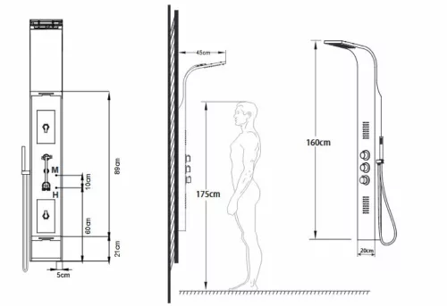 Wellis Glam termosztátos zuhanypanel