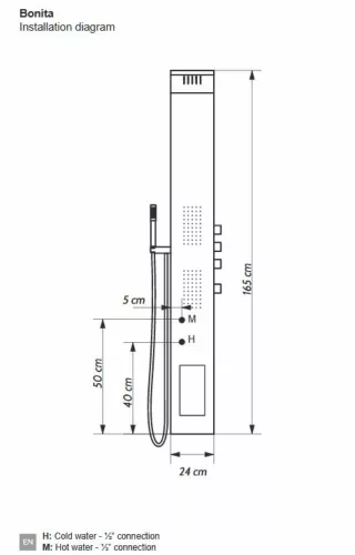 Wellis Bonita termosztátos zuhanypanel