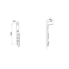 Wellis Mariner Black Matt  termosztátos zuhanypanel