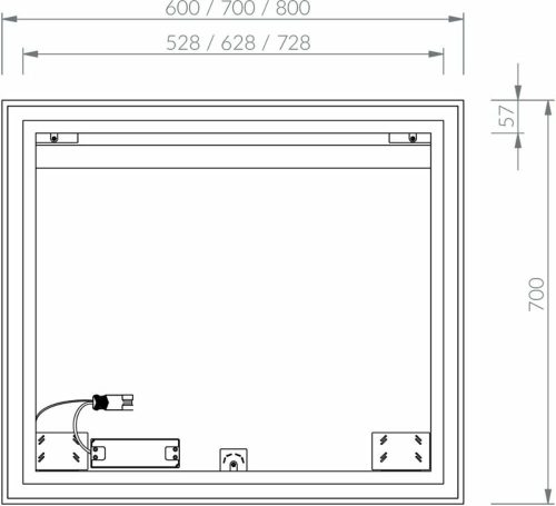 Ravak Oblong tükör 800 x 700