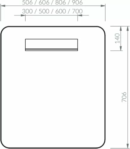 Ravak Strip tükör 900 x 700 fekete