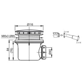 Ravak zuhanytálca szifon Standard 90-es