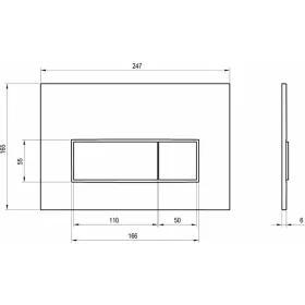 Ravak Uni Slim nyomólap fekete X01744