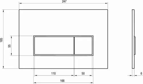 Ravak Uni Slim nyomólap fekete X01744