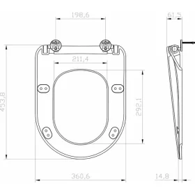 Ravak Uni Chrome Flat WC ülőke fekete X01795