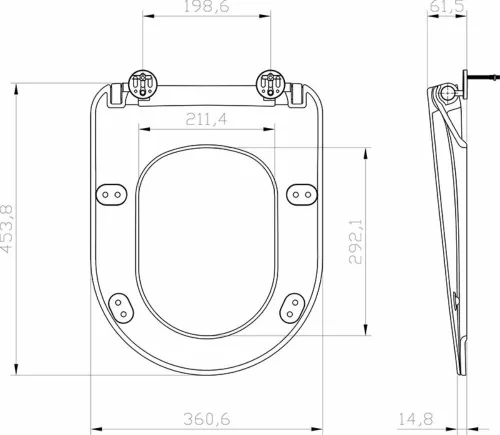 Ravak Uni Chrome Flat WC ülőke fekete X01795