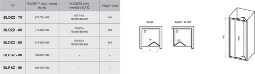 Ravak BLIX BLDZ2-70 zuhanyajtó