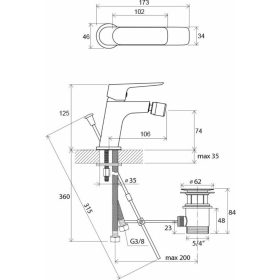   Ravak Classic álló bidécsaptelep leeresztővel CL 055.00CR (Kifutó-2026)