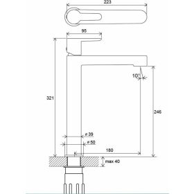   Ravak Puri álló mosdócsaptelep magas leeresztő nélkül króm PU 015.00CR