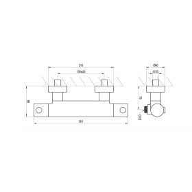   Ravak PURI termosztátos zuhanycsaptelep szett nélkül króm PU 033.00CR