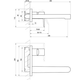   Ravak Puri fali süllyesztett mosdócsaptelep króm PU 019.00CR.O1