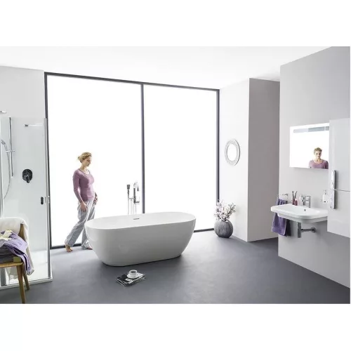 Ravak FREEDOM padlón álló kádcsaptelep fekete FM 080.20BL.RB07A (R-box nélkül)