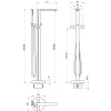 Ravak CHROME II padlón álló kádcsaptelep FEKETE CR II 080.20BL.RB07A