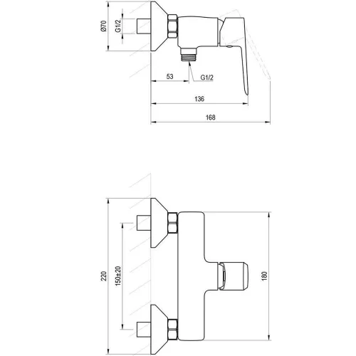Ravak Life zuhanycsaptelep szett nélkül, króm LF 032.00CR