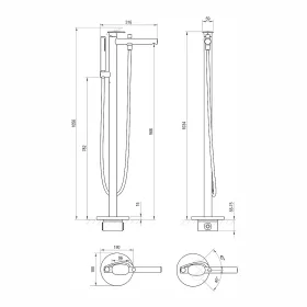   Ravak SPRING SG 080.00CR.RB07A Padlón álló kádcsaptelep, szettel - KRÓM