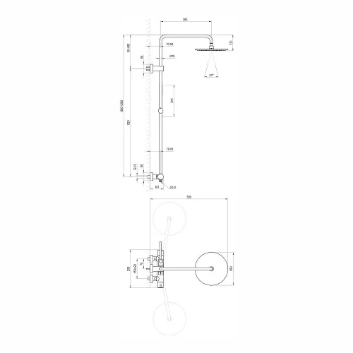 Ravak SPRING SG 091.00CR Termosztátos zuhanyoszlop, szettel - KRÓM
