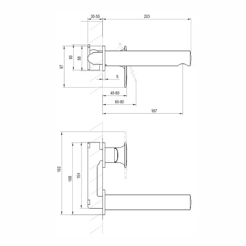 Ravak SPRING SG 019.20BL Falba süllyesztett mosdócsaptelep - MATT FEKETE