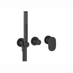   Ravak SPRING SG 065.20BL.O2 +S Falba süllyesztett csaptelep szettel, kétutas, belső egységgel - MATT FEKETE