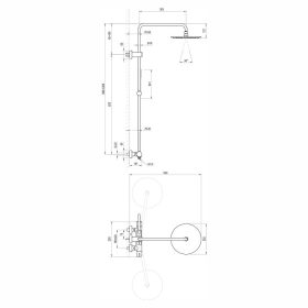  Ravak SPRING SG 091.20BLM Termosztátos zuhanyoszlop, szettel - MATT FEKETE