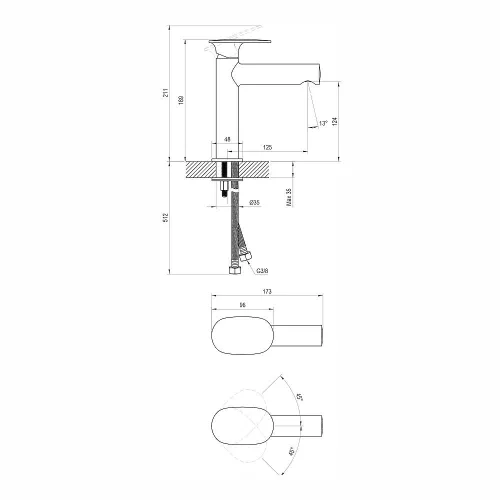 Ravak SPRING SG 012.10WHM Álló mosdócsaptelep 190 mm, leeresztő nélkül - MATT FEHÉR