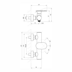   Ravak SPRING SG 032.10WHM Fali zuhanycsaptelep szett nélkül - MATT FEHÉR