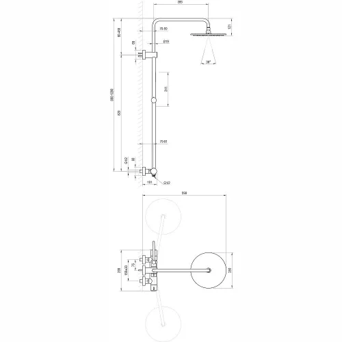 Ravak SPRING SG 091.10WHM Termosztátos zuhanyoszlop, szettel - MATT FEHÉR
