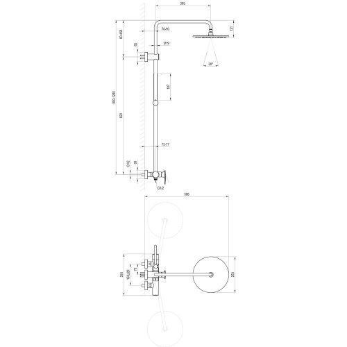 Ravak SPRING SG 098.10WHM Zuhanyoszlop szettel - MATT FEHÉR