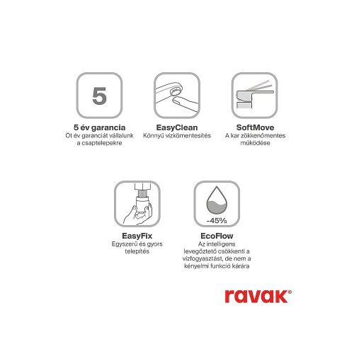 Ravak SAFE álló mosdócsaptelep orvosi karral, leeresztő nélkül, króm SF 014.00CR