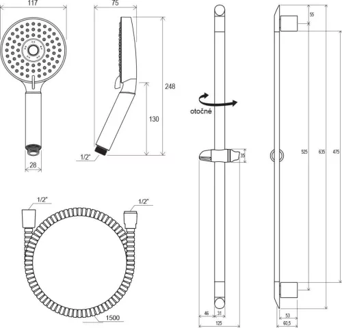 Ravak R3 Flat zuhanyszett (902.00) rudas