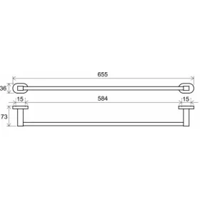   Ravak Chrome Törülközőtartó rúd szimpla 66 cm CR 310 (Kifutó-2026)
