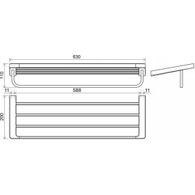 Ravak 10° Polcos törölközőtartó króm 63 cm TD 330