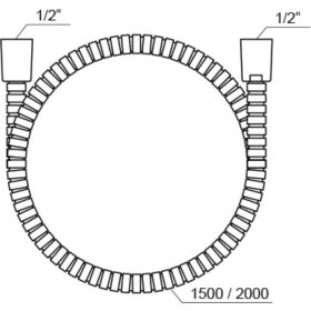 Ravak zuhany gégecső 200cm fém védőréteggel 915.02CR