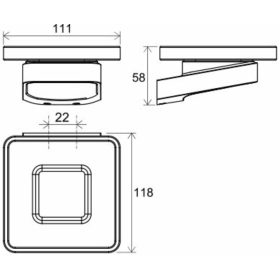 Ravak 10° Szappantartó fekete matt üveg TD 200.20