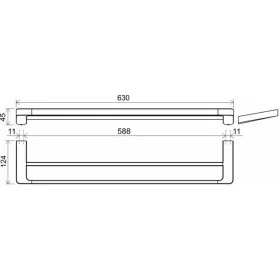   Ravak 10° Dupla törölközőtartó fekete 63cm TD 320.20 X07P562