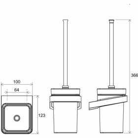 Ravak 10° Fali WC kefetartó fekete TD 410.20 X07P566