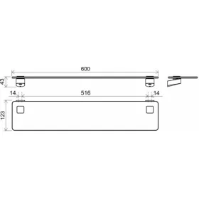   Ravak 10° Üvegpolc fekete matt üveg 60cm TD 500.20 X07P567