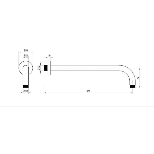 Ravak fali kar esőztető zuhanyfejhez fekete 702.20BL (Kifutó-2026)