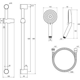 Ravak R3 Flat M zuhanyszett (922.00) rudas