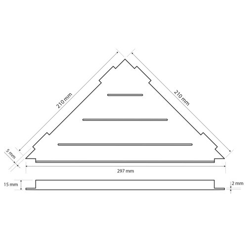 Sapho BEMETA CYTRO fugába építhető polc, 210x210/15mm, INOX polírozott (1013024 31)(XJ615)