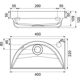 Ravak mosdó Rainbow mini 400 (Bal) 40x22 cm
