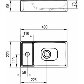   Ravak Veda Slim 400 fehér kézmosó 400x220mm kerámia XJX01240000